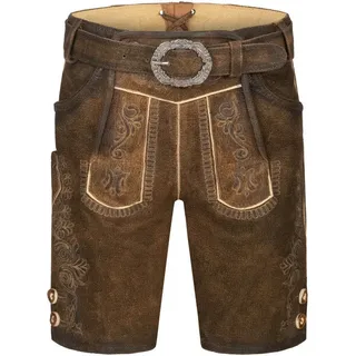 Trachtenlederhose NÜBLER "Kinderlederhose Alfons", Jungen, Gr. 128, EURO, braun, Obermaterial: 100% Lammleder LEL., Hosen Trachtenlederhose