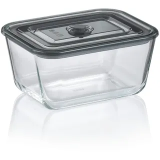 Kela Frischhaltedose , Grau , Glas , 2,5 l , 18x11x24 cm , Küchenzubehör, Vorratsbehälter, Frischhaltedosen