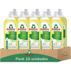 Frosch - Handspüler Flüssigkeit, Bio-Balsam Zitrone, entfettet und schützt die Haut, dermatologisch getestet - Packung mit 10 Stück x 750 ml