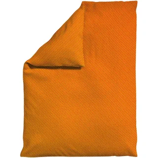 schlafgut Bettdeckenbezug Woven Satin Gestreift Gelb/Rot 135 x 200 cm