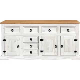 Möbilia Sideboard 174 x 84 x 44 cm Weiß / Honig
