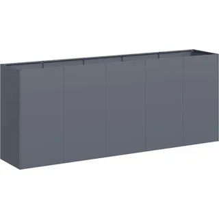 Pflanzkübel Anthrazit 200x40x80 cm Kaltgewalzter Stahl - Grau
