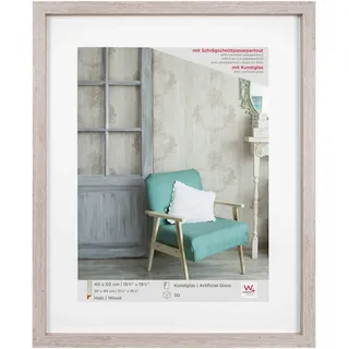 walther design Bilderrahmen grau 40 x 50 cm mit Kunstglas, Stockholm EA450D