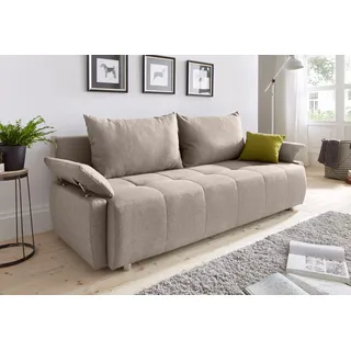 COLLECTION AB Schlafsofa »Funtastic« mit Federkern, Bettfunktion, inklusive 2 Rücken- und 1 Zierkissen, beige