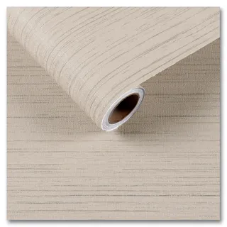 CRE8TIVE Beige Leinen Tapete Selbstklebende Tapete Leinen Textur Klebefolie Schlafzimmer Dick Folie für Möbel Arbeitsplatte Folie Selbstklebend Möbelaufkleber Badezimmer Wasserfest 30cm x 200cm