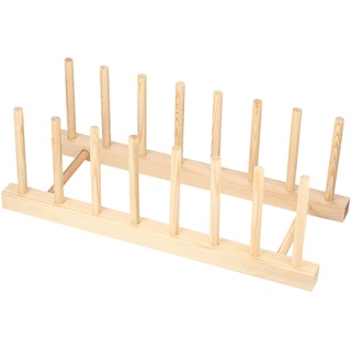 Tellerständer, Topfdeckelhalter Bambusholz Abtropfgestell Holz Geschirrabtropfgestell Dish Drying Rack für Küchenschrank, Geschirr, Bücher, Weinglas, Schneidebretthalter, Geschirrabtropfer für Küche