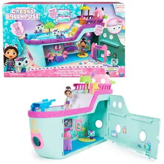 Spin Master Gabby's Dollhouse, Gabbys Kreuzfahrtschiff, Kreuzfahrtschiff-Spielzeug mit 2 Spielzeugfiguren, Überraschungsspielzeugen und Zubehörteilen, ab 3 Jahren