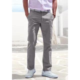 Chinohose JOHN DEVIN "Regular-fit, lange Oxford Hose", Herren, Gr. 38, Länge 32, grau, Web, Obermaterial: 98% Baumwolle, 2% Elasthan, unifarben, regular fit lang, Hosen Chinohose, aus elastischer Baumwoll-Qualität, in 3 Längen: 30 & 32 & 34, Topseller