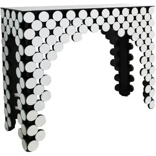 Livetastic Konsolentisch , Silberfarben , Glas, Holzwerkstoff , Abstraktes , rechteckig , rund , 35.5x92x111 cm , Wohnzimmer, Wohnzimmertische, Konsolentische