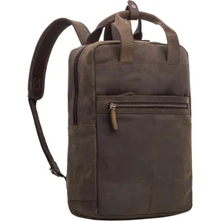 STILORD 'Bryn' Leder Rucksack mit Laptopfach XL Business Rucksack Herren Damen Lederrucksack Groß für 16 Zoll MacBook Trolley Aufsteckbar Vintage Echt Leder, Farbe:colorado - braun