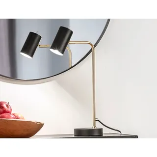 LED Schreibtischlampe mit schwenkbarem Spot Messing Nachttischlampe Schlafzimmer