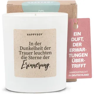 Geschenk Trauer - Duftkerze mit Spruch - Trauerkerze, Trauergeschenk, Trost Geschenke, Trauerkerzen - Handgemachte Kerze - Sojawachs - Weiß