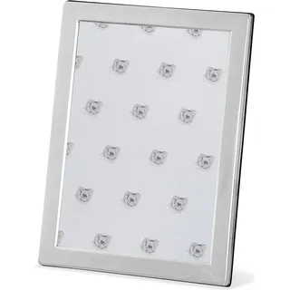 Fotorahmen flach, glatt poliert, runde Ecken, 15 x 20 cm, versilbert, Aussen-D 16,6 x 21,6cm, Innen - Silber