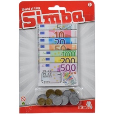 Simba 104528647 - Euro-Spielgeld, 24 Münzen, 70 Banknoten, ab 3 Jahre