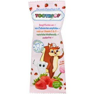 Sales plus GmbH Toothpop Zahnpflegelolli Erdbeergeschmack