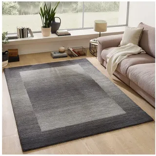 THEKO Wollteppich Gabbeh Super, Handweb, auch als Läufer erhältlich reine Wolle, rechteckig, Höhe: 9 mm, Schlafzimmer, Wohnzimmer, Esszimmer, auch als Bettumrandung grau 240 cm x 340 cm x 9 mm