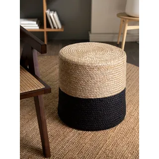 HANSE Home Pouf "Looma, Jute" 1 Stk. tlg., naturgold, schwarz