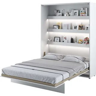 Wandklappbett Bed Concept 160x200 Schrankbett Vertikal Wandbett Gästebett Weiß - Weiß