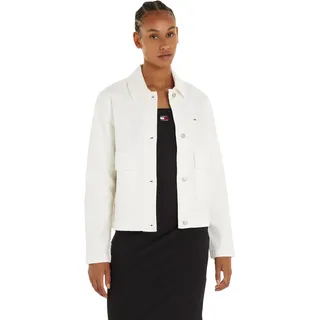 Tommy Jeans Damen Hemdjacke aus Baumwolle, Beige (Ancient White), XL