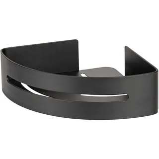 Wenko Turbo-Loc® Modell Bivio Black matt, Wandregal aus Aluminium, zur Aufbewahrung im Bad, Befestigen ohne Bohren, Schwarz