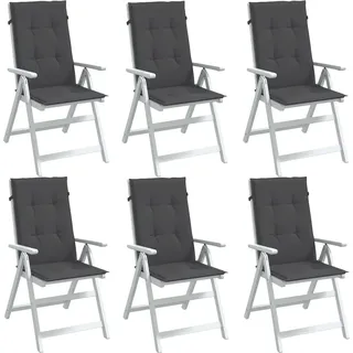 Design Hochlehner-Auflagen 6 Stk. Melange Anthrazit 120x50x4 cm Stoff, Klassische Sofas 2024 Neu - Grau