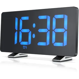 CSL - Radiowecker digital - FM Wecker - LED Display mit 3 Helligkeiten und Autodimmer - große Zahlen - Radio mit 15 Speicherplätzen - 15 Lautstärkestufen - Snooze 5-60 min - USB-Netzteilkabel inkl.
