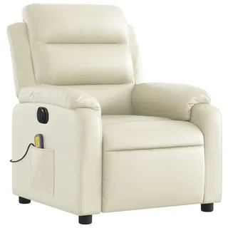 vidaXL Massagesessel Elektrisch Kunstleder 92,5 x 100 x 0 cm Beige/Weiß