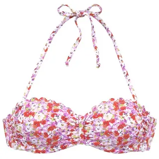 LASCANA Bügel-Bandeau-Bikini-Top »Jasmin« im Blümchen-Druck, bunt