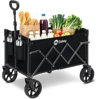 Sekey Bollerwagen Faltbar Klein schwarz