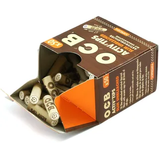 OCB ActivTips Slim unbleached - 7 mm - Virgin - Aktivkohlefilter mit Keramikkappen - 2 x 50 Stück