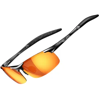 ATTCL Herren Polarisierte Treiber Glasses Sport Sonnenbrille Al-Mg Metallrahme Ultra leicht verspiegelt sonnenbrillen 8177