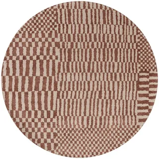 Louis De Poortere Teppich Ksar Structures Berber 240/240 cm , Rot , Textil , Uni , Rund , 240x240 cm , Oeko-Tex® Standard 100 , antistatisch, pflegeleicht, rutschfeste Unterfläche, für Fußbodenheizung geeignet, UV-beständig, waschbar , Teppiche und Böden, Teppiche