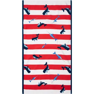 Swim Essentials Strandlaken Strandtuch rot/weiß Wal Muster 135 x 65 cm laken