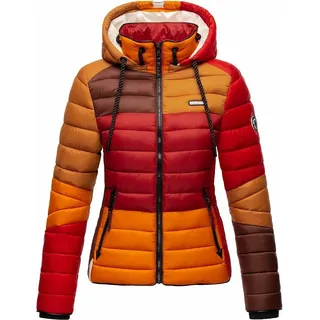 Navahoo Damen Jacke Steppjacke Übergangsjacke gesteppt Kapuze Lulana Multikulti Autumm Leaves Gr. 36 - S - Orange