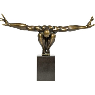 Kare Deko Objekt Athlet, Bronze, Modern, Große Dekorationsfigur, Fitness Statue, Skulptur, Wohnzimmer, Marmor Sockel, 52x75x23cm (H/B/T)