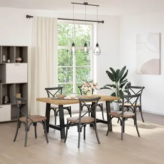 vidaXL Esstisch NOAIN A-Form-Beine 160x90x75 cm Massivholz Kiefer - Braun