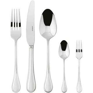 Sambonet Royal 52563-G6 - Edelstahlgeschirrset 18/10, für 6 Personen, 30-teilig: 6 Gabeln, 6 Löffel, 6 Messer, 6 Teelöffel, 6 Dessertgabeln, Spülmaschinenfest, Gold