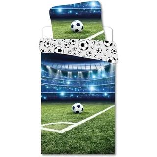 BrandMac Baby Bettwäsche Fußball 100 x 135 cm, 100% Baumwolle
