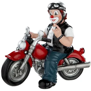 Gildeclowns GILDE Clown Heavy Biker aus Kunstharz - Geschenk für Männr Dekofigur und Sammlerstück - Mehrfarbig, Motorradmotiv, 12 cm hoch, 14 cm breit, 7 cm tief