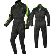 A-Pro Motorcycle Motorbike Scooter 1 pc Waterproof Body Over Rain Suit Fluo S