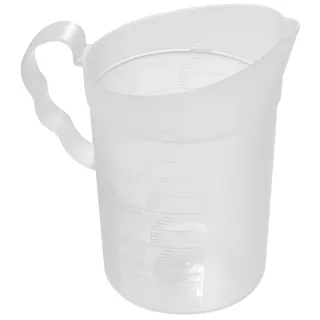 Fackelmann Messbecher 500 ml, Messkanne aus robustem Kunststoff, Messbecher mit vielfältiger Skalierung (Farbe: Transparent/Weiß), Menge: 1 Stück