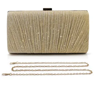 Pahajim Damen Clutch Glitzer Tasche Abendtasche Damen Elegante Kleine Handtasche Brauttasche Umhängetasche für Hochzeit Party Date (Gold)
