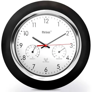 Mebus 19453 Funkwanduhr - Black - One Size
