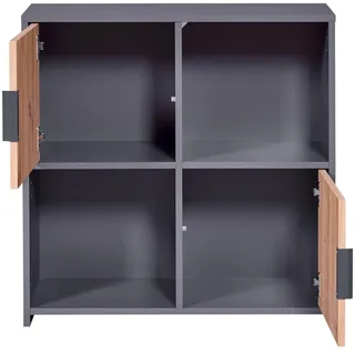 Interlink Pepeto 2T Standregal 77 x 77 x 30 cm Anthrazit/Eiche