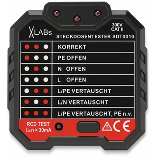 VA LABS SDT0010: Steckdosentester mit RCD-Prüfung