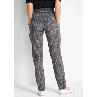Haremshose BONPRIX, Damen, Gr. 38, N-Gr, schwarz, weiß graphisch, Web, Obermaterial: 100% Baumwolle, loose fit, Hosen Haremshose, aus reiner Baumwolle, bequemer Gummizugbund, lockere Passform