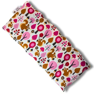 Franzis Nähstube 50x20cm Traubenkernkissen Wald Pink in 100% Baumwolle I Körnerkissen Traubenkern 50x20 für Mikrowelle I Wärmekissen, Traubenkernkissen, Nackenwärmekissen