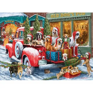 Eurographics Weihnachts-Puzzle Hunde Truck 1000 Teile Marcello Corti