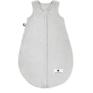 Julius Zöllner Sommerschlafsack Musselin 0,5 TOG Gr. 80/86 | 100% Baumwollmusselin | Oeko-TEX Standard 100 | grau