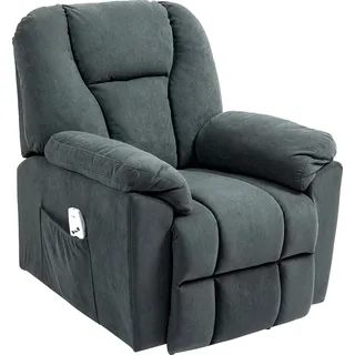 Homcom Relaxsessel Elektrisch 88 x 101 x 97 cm Dunkelgrau mit Liegefunktion/Wärmefunktion/Massagefunktion
